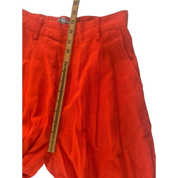 Urban Outfitters Women Small Hi-Rise Linen Rayon Wide Leg Pants Pleated #5605 - Picture 9 of 14